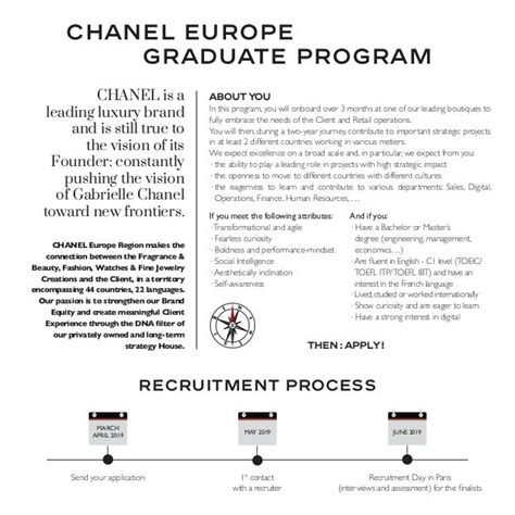 chanel europe graduate programme|Chanel advisors.